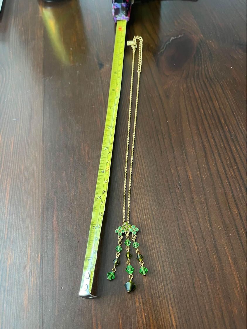 1928 Collection green charm necklace