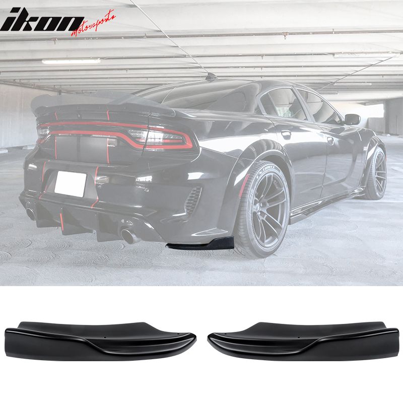 Fits 2020-2023 Charger Widebody Rear Bumper Side Apron Spat Valance Matte Black - PP
