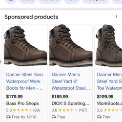 Danner Steel Yard Work Boots 11wide Steel Toe New 