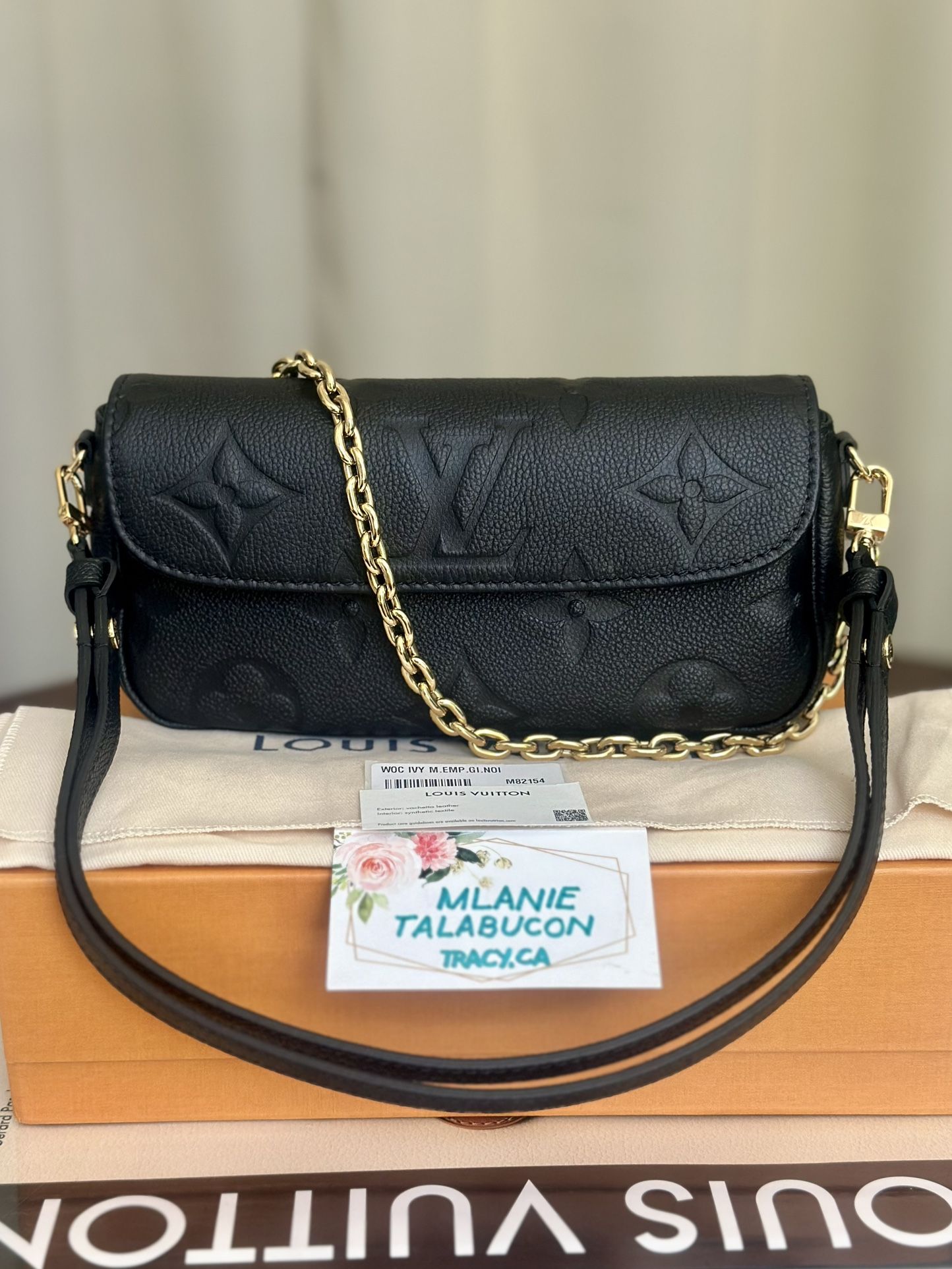 Authentic Louis Vuitton Wallet On Chain Ivy Leather Empreinte