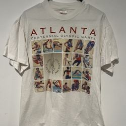 Vintage 1996 Men’s Size Large Atlanta Olympic Games White T-Shirt