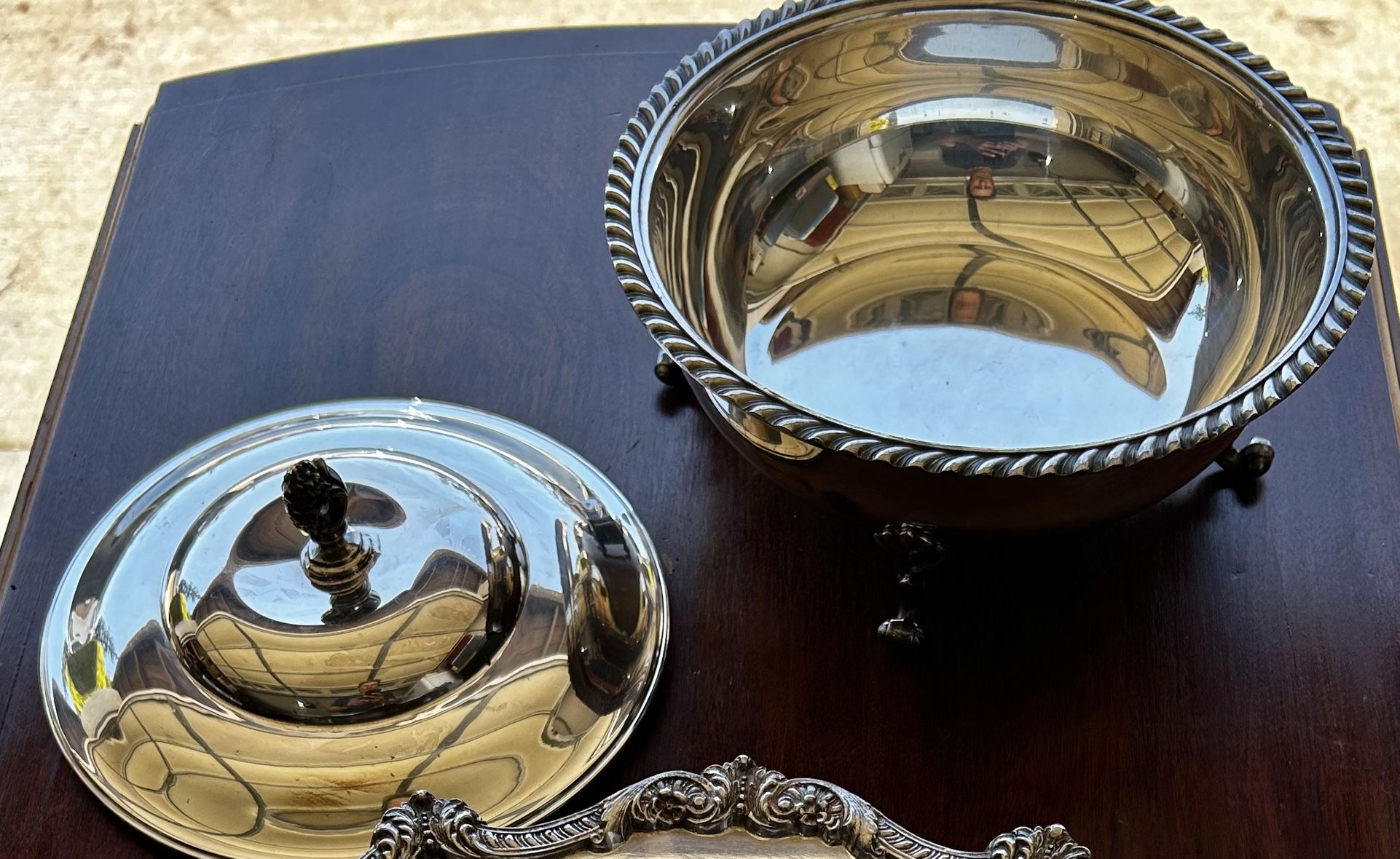 Vintage Silver Plated Serving Trays, Serving Bowls and More!