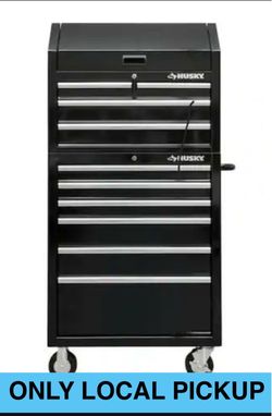 💣 Husky 30 in. W x 24.5 in D Standard Duty 10-Drawer Combination Rolling Tool Chest and Top Tool Cabinet in Gloss Black