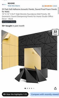 ROOME 22 Pack Self-Adhesive Acoustic Panels