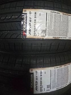 2  Yokohama Avid GT tires 205/55R16 91H
