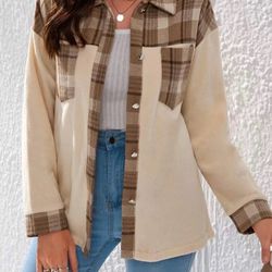 Plaid Shoulder Coat