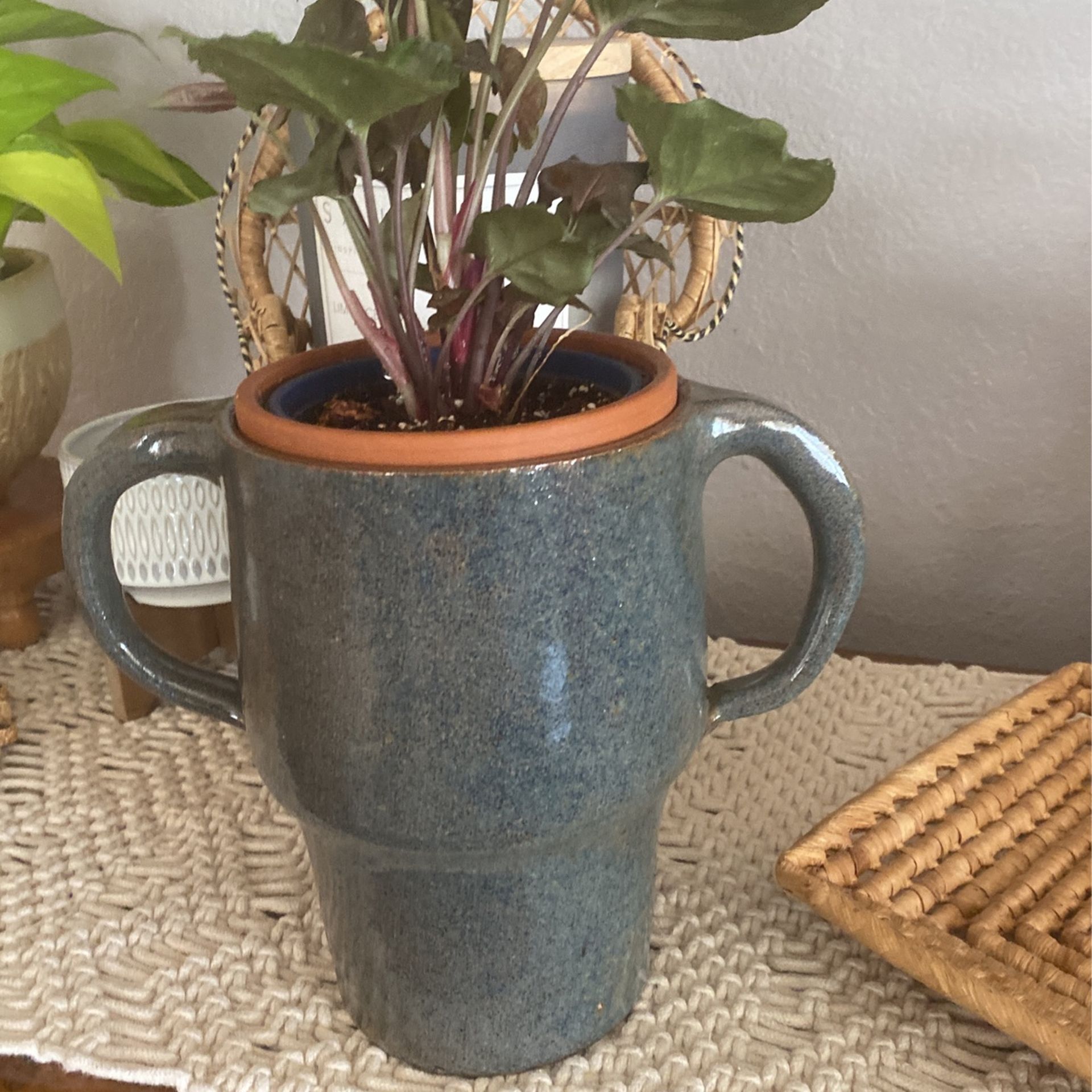 Handmade Pottery -plant Holder/shelf Display /fits 4 In Pot 