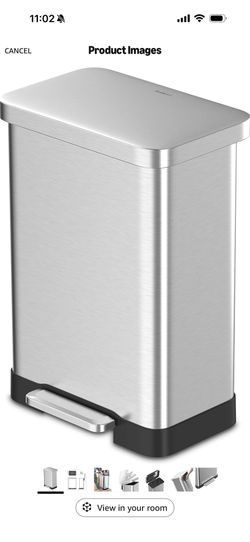 QUALIAZERO 75L/19.8Gal Heavy Duty Hands-Free Stainless Steel Commercial/Kitchen Step Trash Can, Fingerprint-Resistant Soft Close Lid, Rectangle Shape 