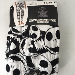 New Women’s 3XL(22w-24w) Disney Nightmare Before Christmas Sleep Jogger Pants