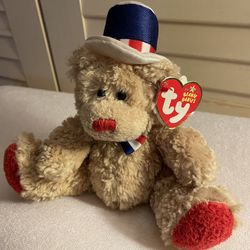 TY Beanie Baby Independence (Bear Red Version July 4, 2006) with extra blank hang tag. 