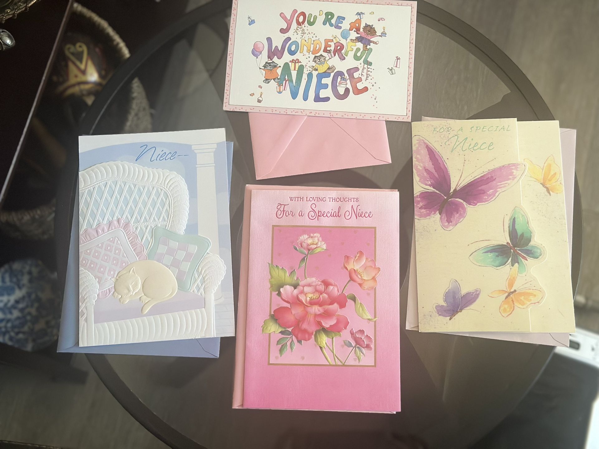 Set of Greeting Cards for Niece β 4 Cards with Envelopes