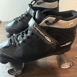 Viper M1 Size 11 Men's Roller Derby Speed Skates Sleek Black 4 Wheel Model U721M