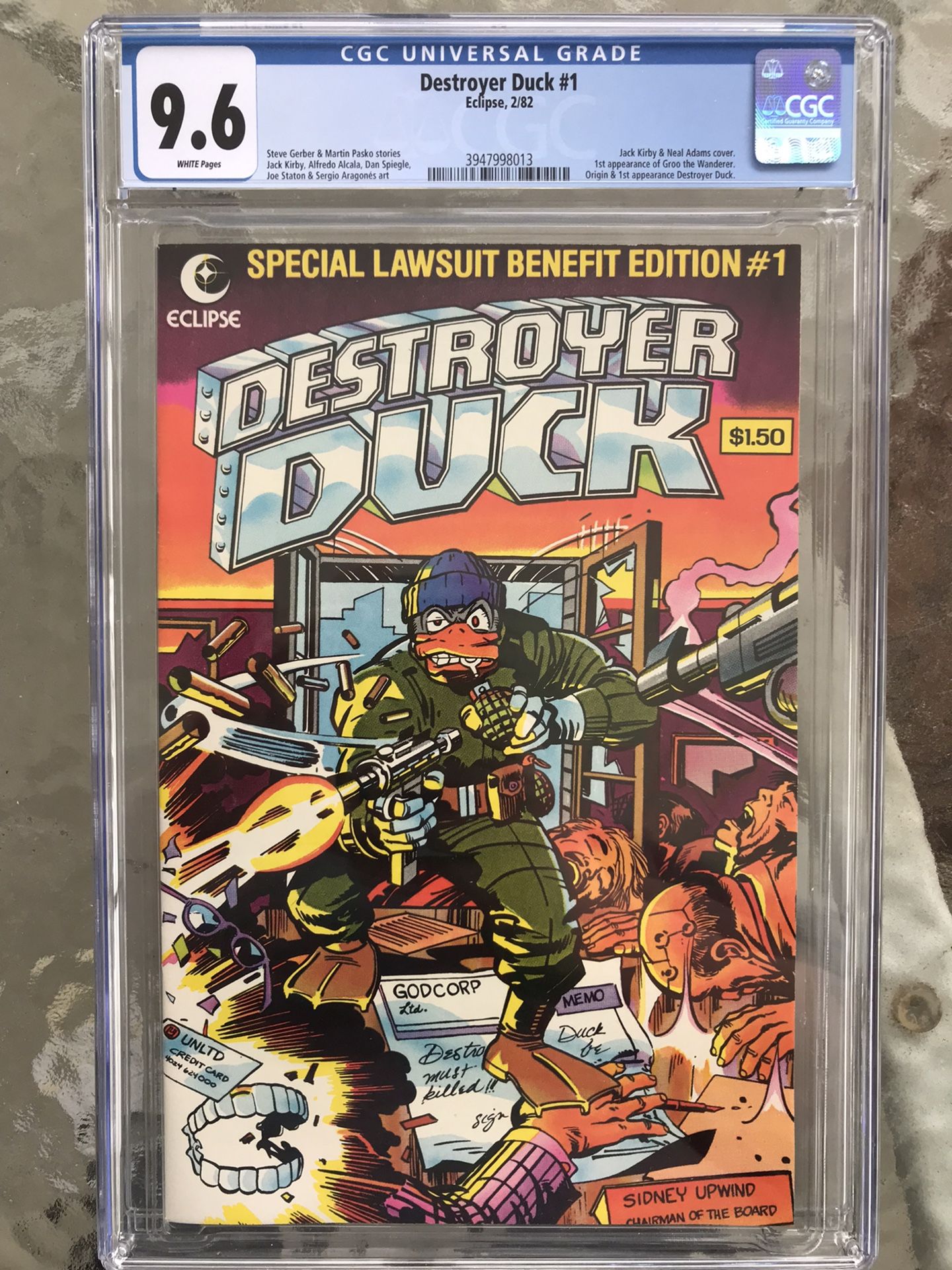 Destroyer Duck #1 (1982) CGC 9.6 — White Pages; 1st Groo The Wanderer & Destroyer Duck