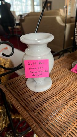 Gold Pan Marble Candleholder