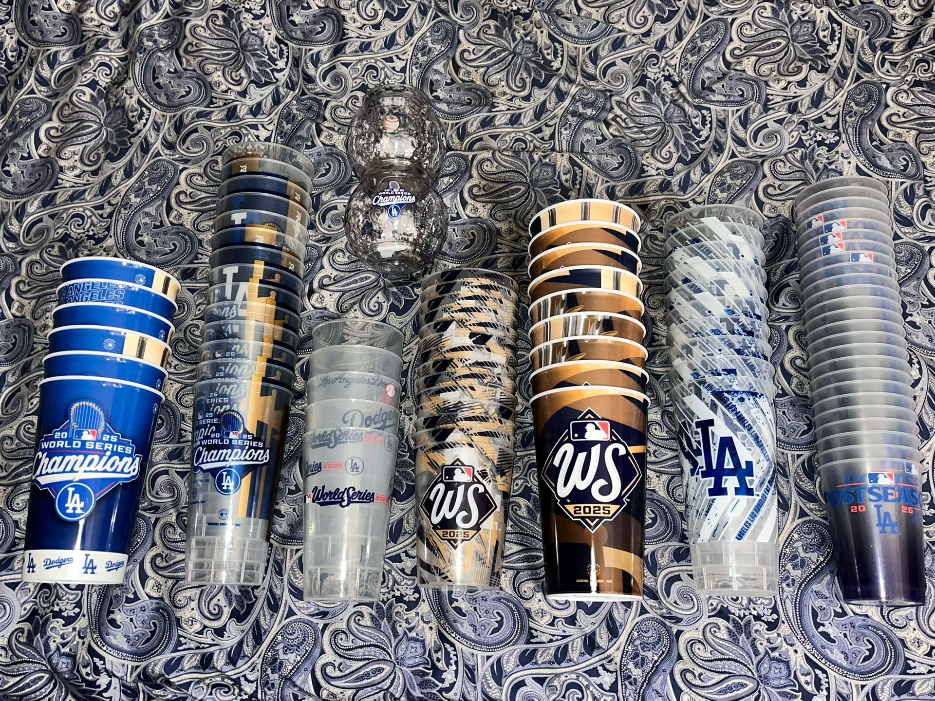 Dodgers 2025 World Series Cups from Dodger stadium