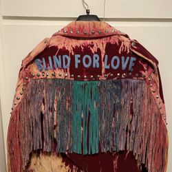 Ladies New Tie Dye Moto Biker Jacket Boho Small 36