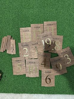Wooden Table Numbers (1-35) For Weddings/Events