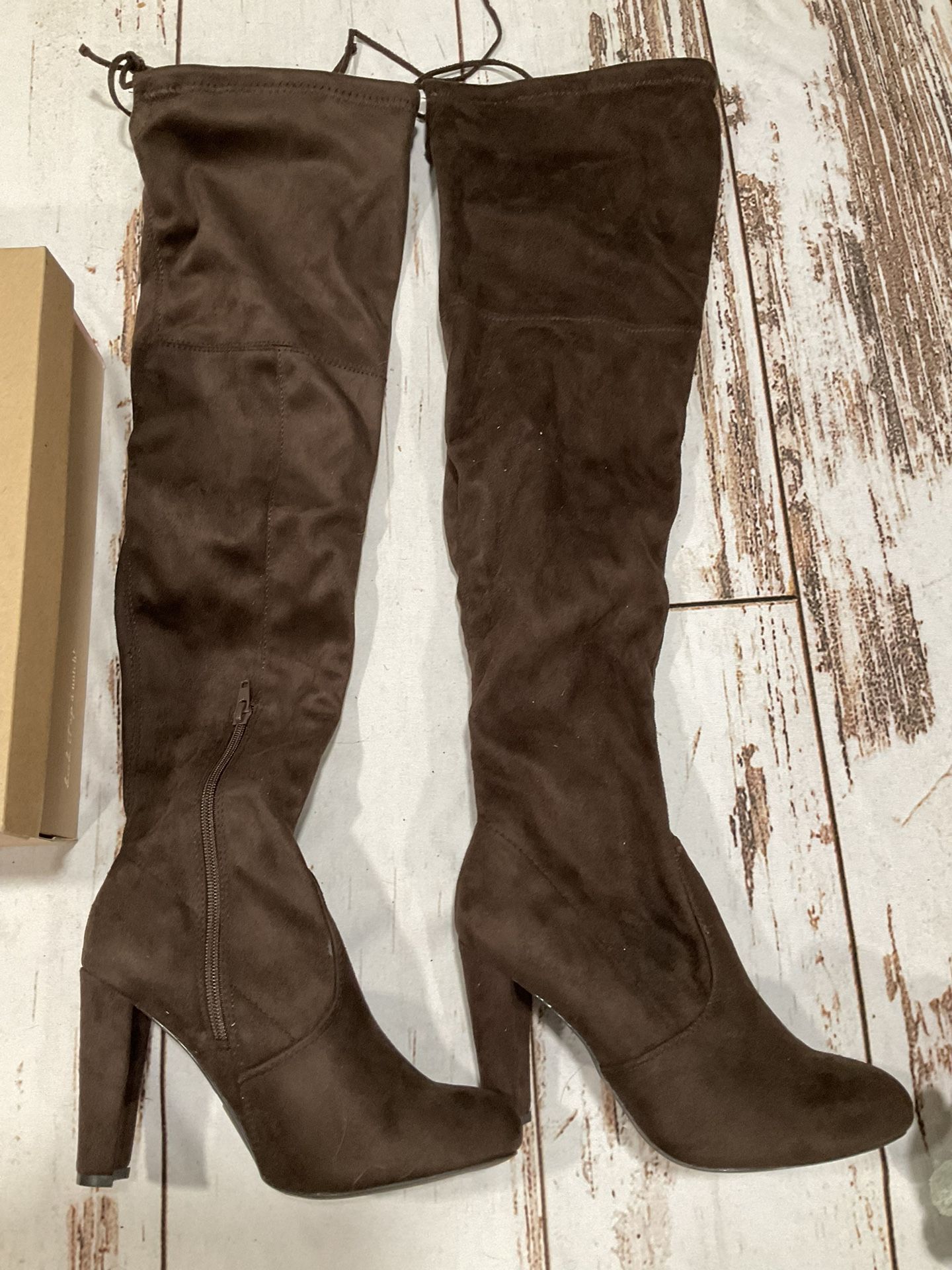 NWT CHARLOTTE RUSSE OVER THE KNEE VEGAN SUEDE BOOTS