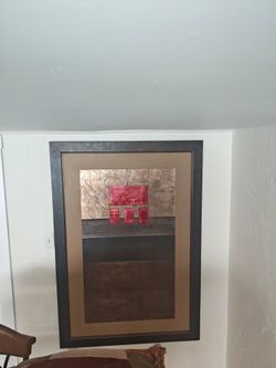Large Framed Abstract Mixed Media Wall Art