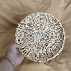 Small Boho Wicker Wall Basket