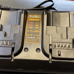 12-Volt to 20-Volt MAX Lithium-Ion Dual Port Jobsite Charging Station with (2) USB Ports