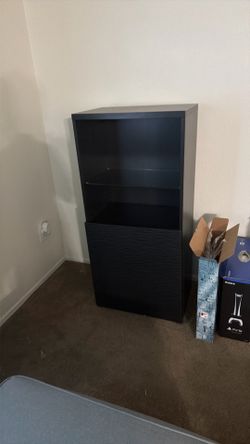 Book / display case black glass shelf