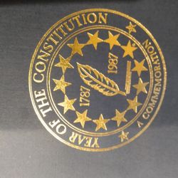 Vintage Pocket Size Constitution With Vintage Stamps In It
