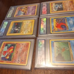 Pokemon Cards Fossil And Base Set Pfg Graded 