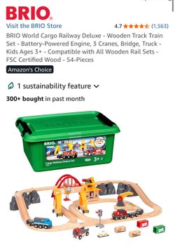 BRIO World Cargo Railway Deluxe - Wooden Track Train Set -