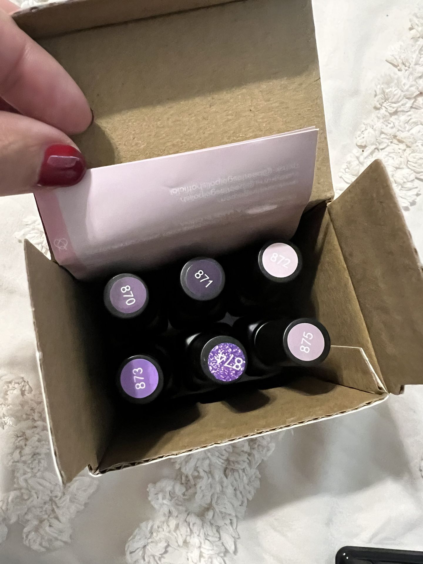 Set of 6 Gel Nail Polish Purple Colors