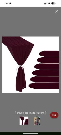 Burgundy table runner with ties