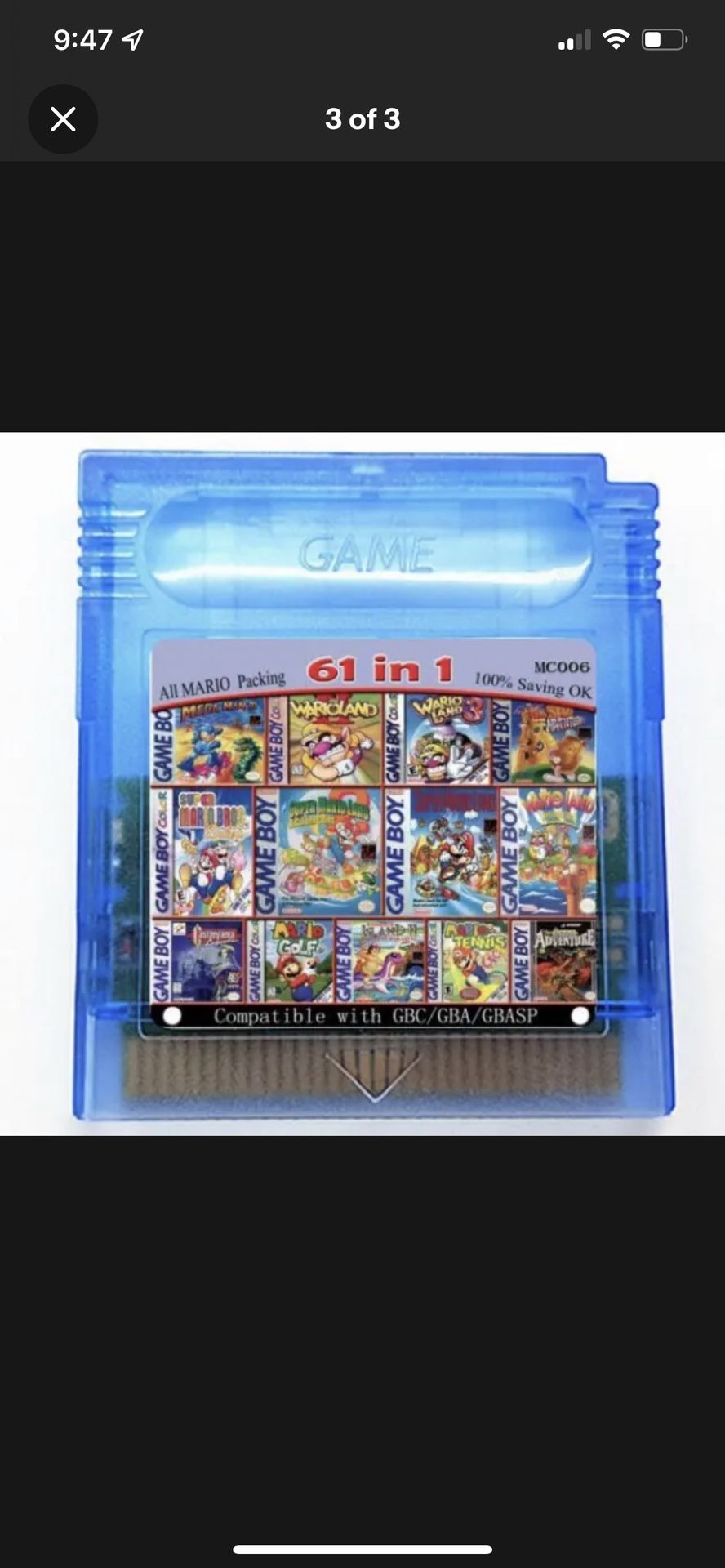 Gameboy Color Games 61 Classic Games In 1 Cartridge
