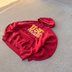 Y2K USC Trojans Boxy Red pullover Hoodie Mens Size XL