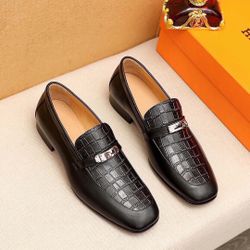Hermes Men’s Leather Shoes With Box New D