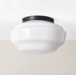 Milk Glass Flush Mount Celling Light black Finish - Hearth & Hand farmhouse light fixture