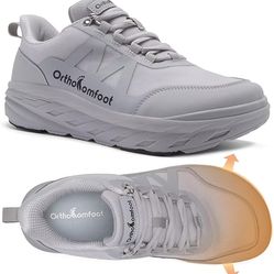 Men's Orthopedic Diabetic Extra Wide Toe Walking Shoes: Comfort Wear Arch Support Heel Spurs Plantar Fasciitis Orthotic Sneakers