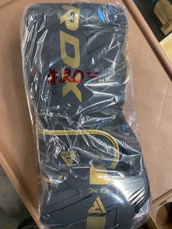 RDX Boxing Gloves Navy and Gold