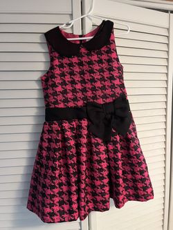 Children’s Place Girls Size 8 Party Dress – Black & Hot Pink with Sparkle Collar