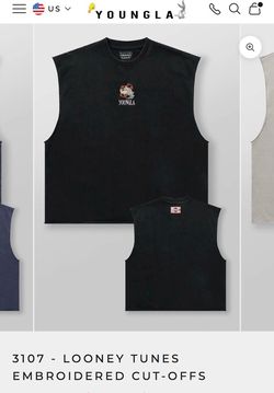 YoungLA LOONEY TUNES EMBROIDERED CUT-OFF