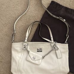 White Leather Coach Purse