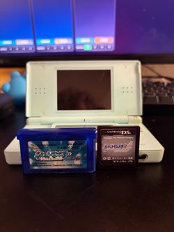 Baby Blue Ds with Pokemon Games and Charger