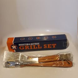 Houston Astros BBQ Grill Set 3 Piece Utensil Set New in Box SGA.