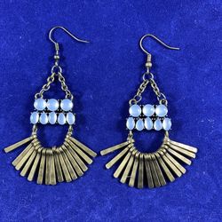 Brass Dangle Earrings with Artistic Design