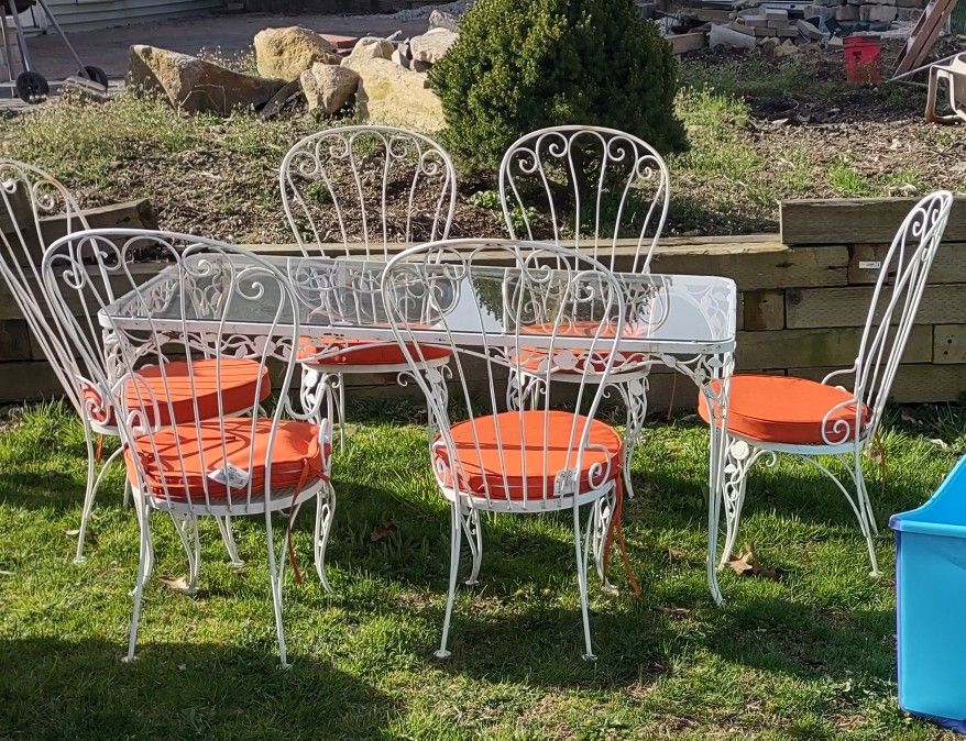 Vintage Wrought Iron Table And Chairs BEST OFFER