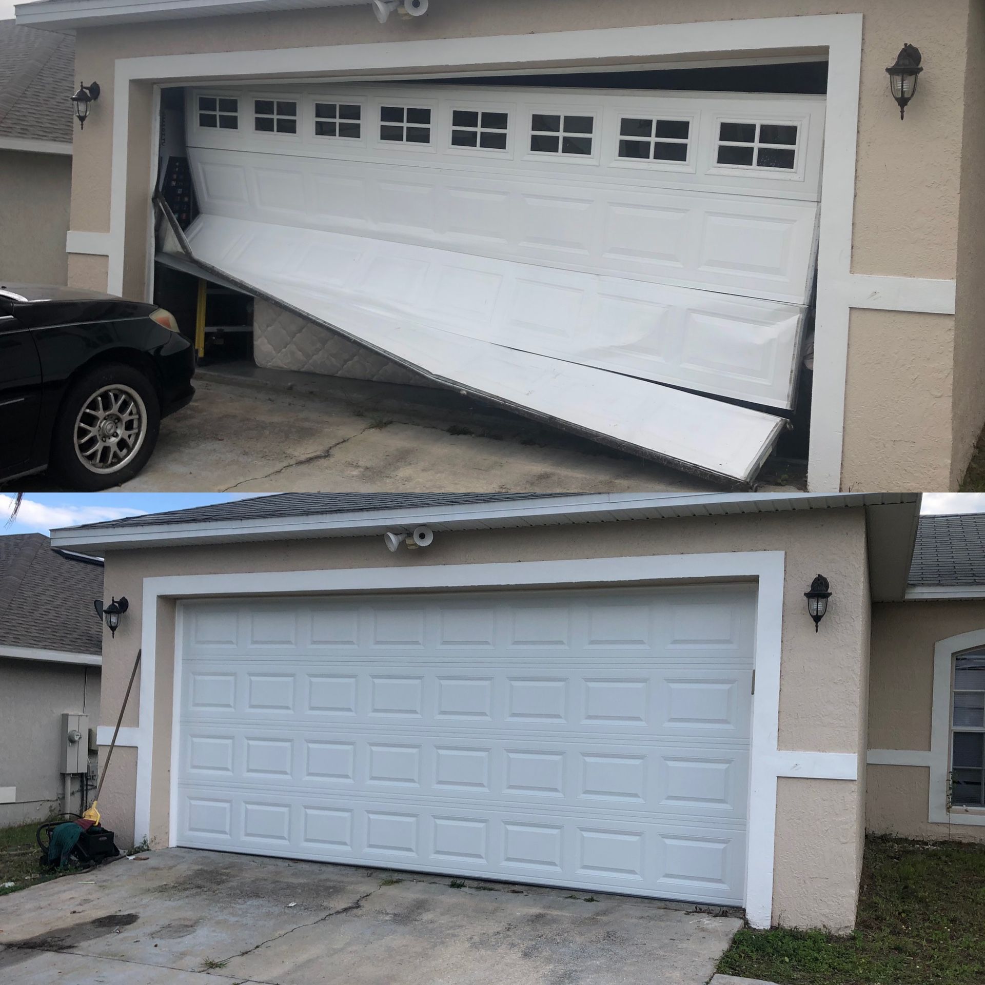 Garage door off track