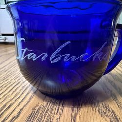 Cobalt Blue Glass Starbucks Coffee Mug