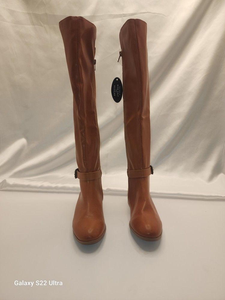 Style & Co. Womens Kimmball Faux Leather Tall Over-The-Knee Boots