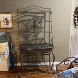 Bar Furniture Shelf Metal Granite Glass Shelves Marble