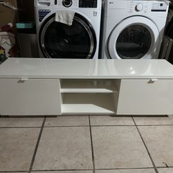 Ikea BYÅS TV unit, high gloss white, 63x16 1/2x17 3/4 "