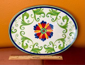SERVING PLATTER, COLORS OF GREEN, BLUE, RED AND YELLOW (50% OFF SALE)